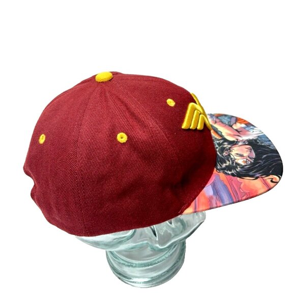 Wonder Woman Hat Red Marvel Snapback Cap by Six Flags GUC With Comic Book Design - Picture 5 of 8